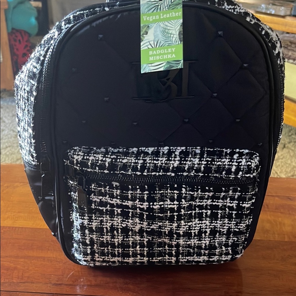 Badgley Mischka Black and White Backpack
